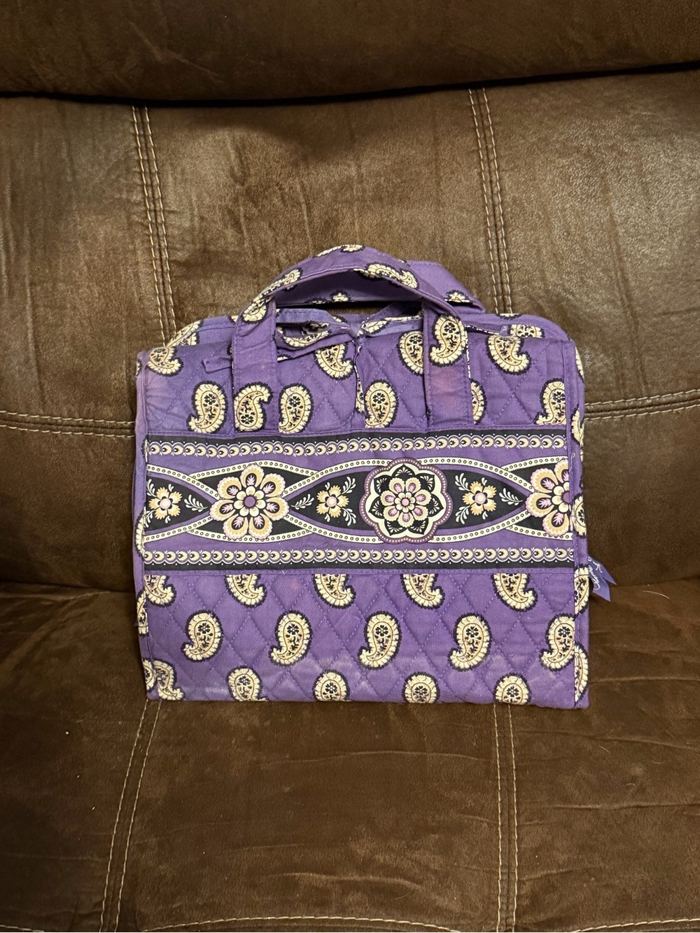 Vera Bradley Purple Paisley Quilted Cosmetic Case